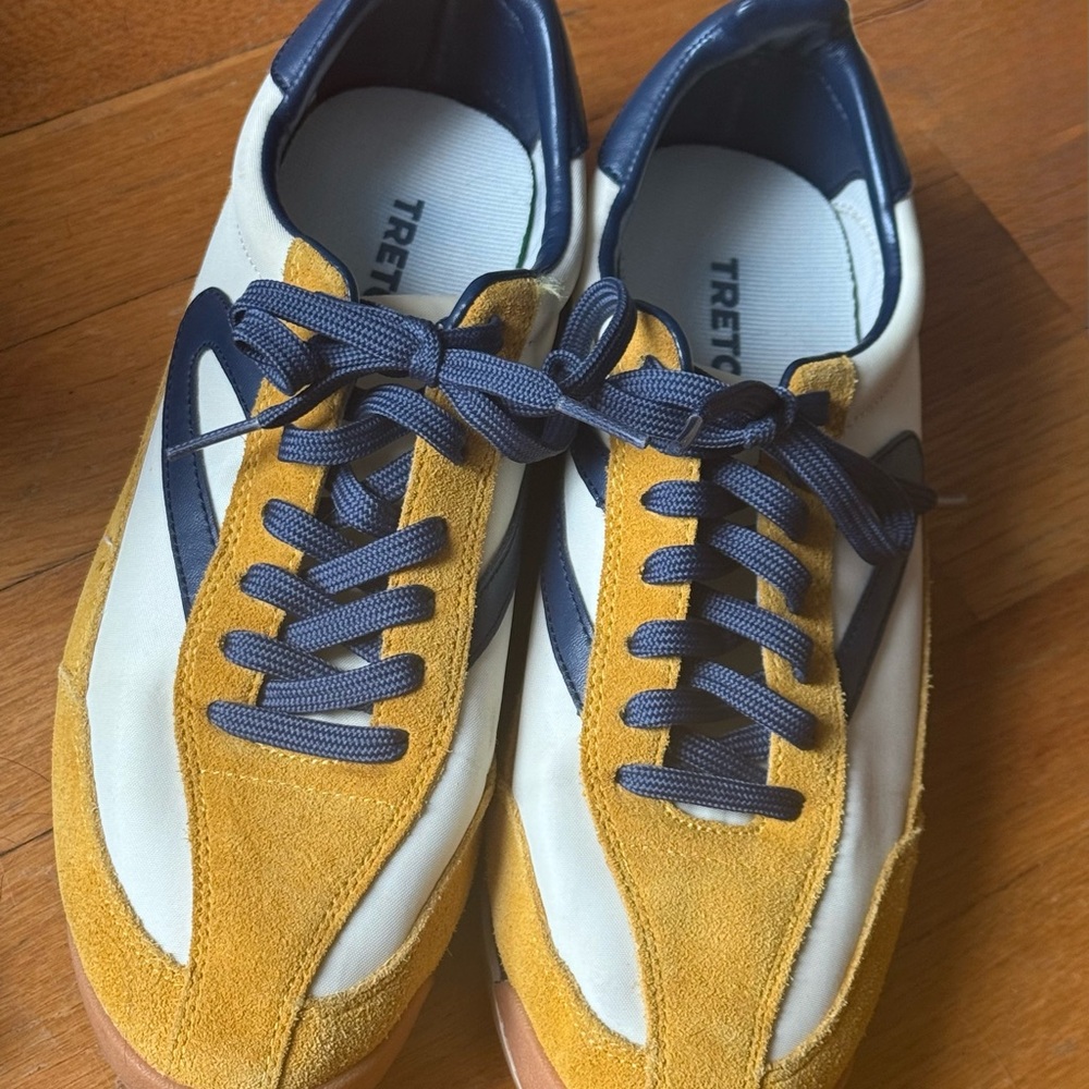Tretorn Rawlins Mustard and Navy Sneakers Size 8.5